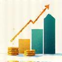 Illustration of growing charts and revenue